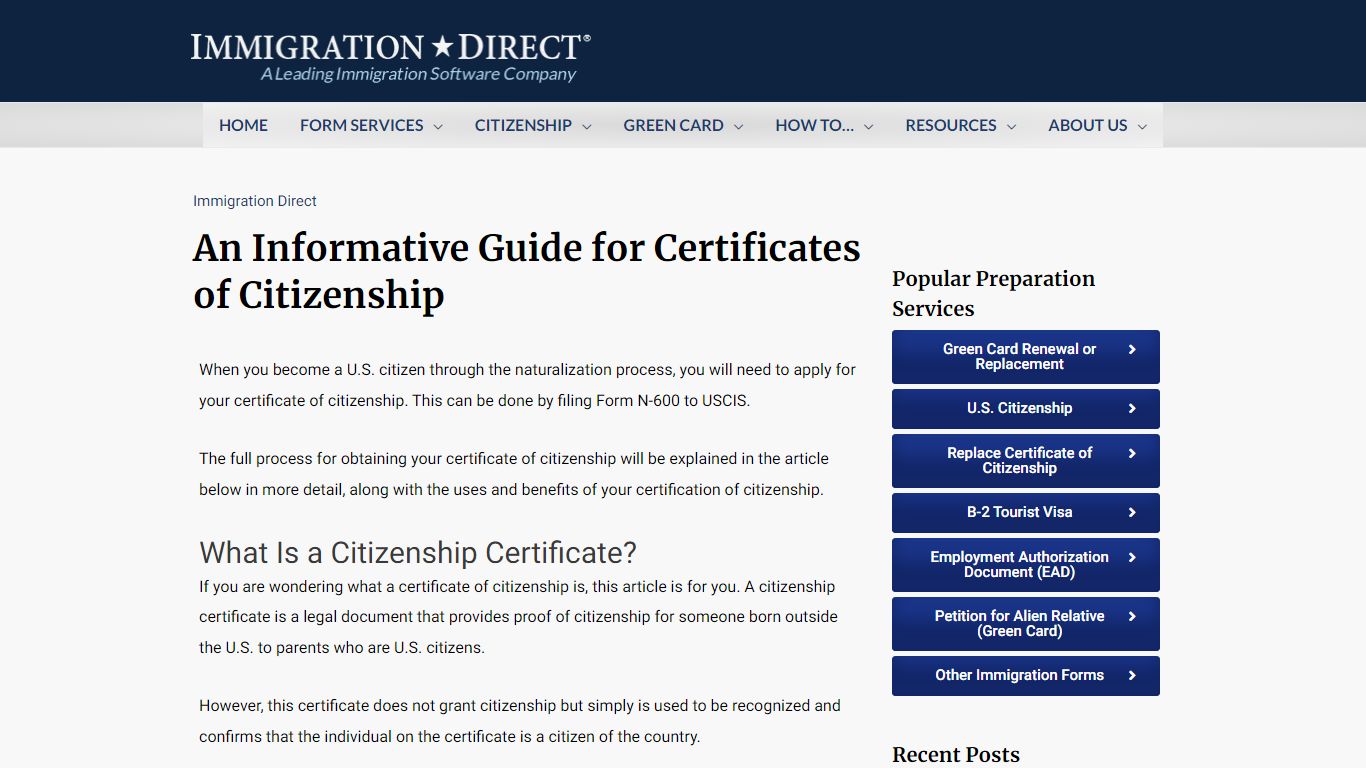 Certificate Of Citizenship: An Informative Guide - Immigration Direct